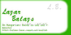 lazar balazs business card